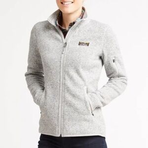 L.L. Bean Gray Full-Zip Sweater Fleece Jacket - women’s large